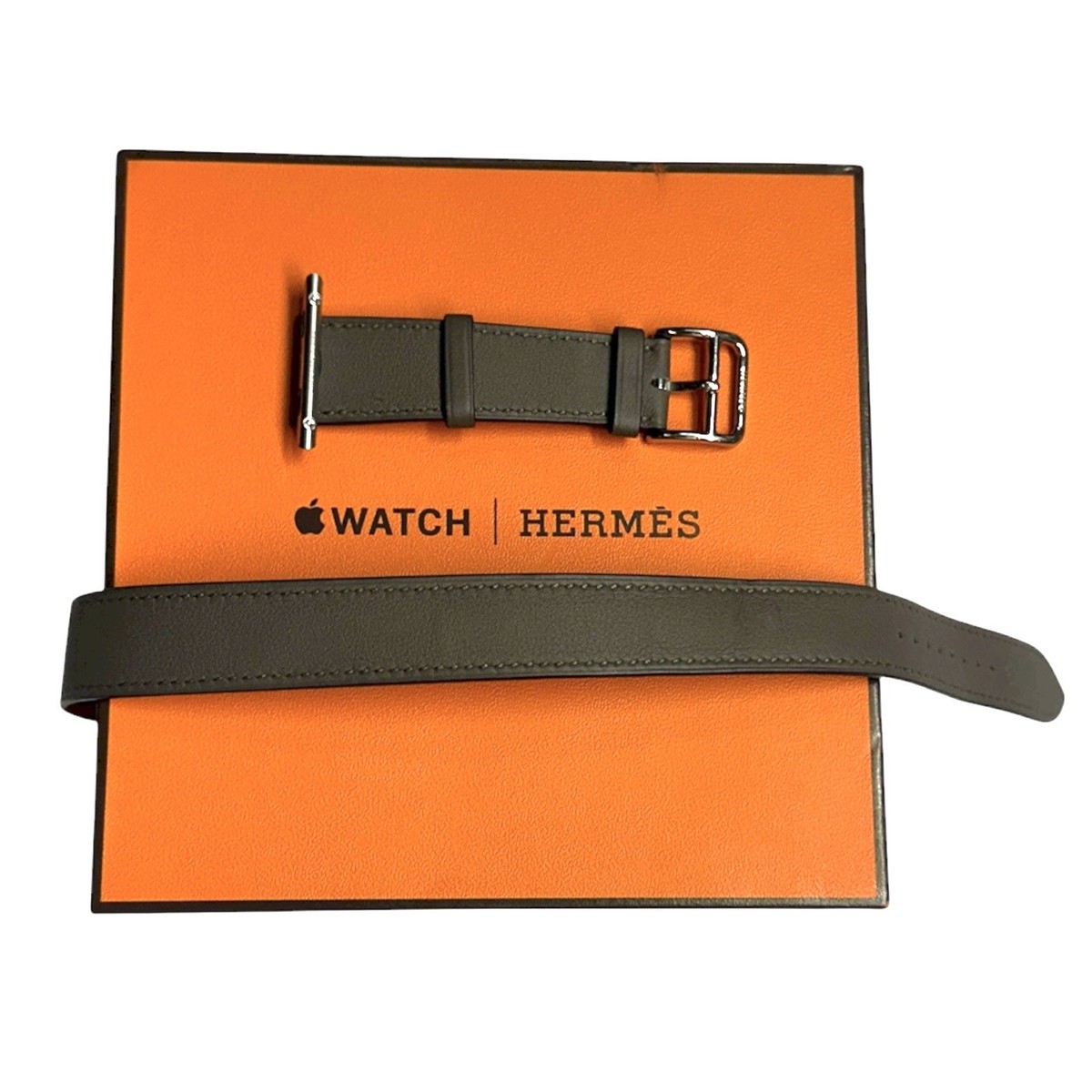 HERMES APPLE WATCH Leather Double Tour Band Gray 38Mm/40 /41  display picture 2
