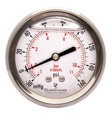 2-12 Oil Filled Pressure Gauge Ss Case 14 Npt Back Mount -30hg160psi 2-12 Oil Filled Pressure Gauge Ss Case 14 Npt Back Mount -30hg160psi