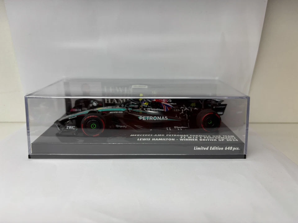MERCEDES W15 HAMILTON WINNER BRITISH GP 1/43 2024 MINICHAMPS F1 1:43 - Immagine 2 di 4