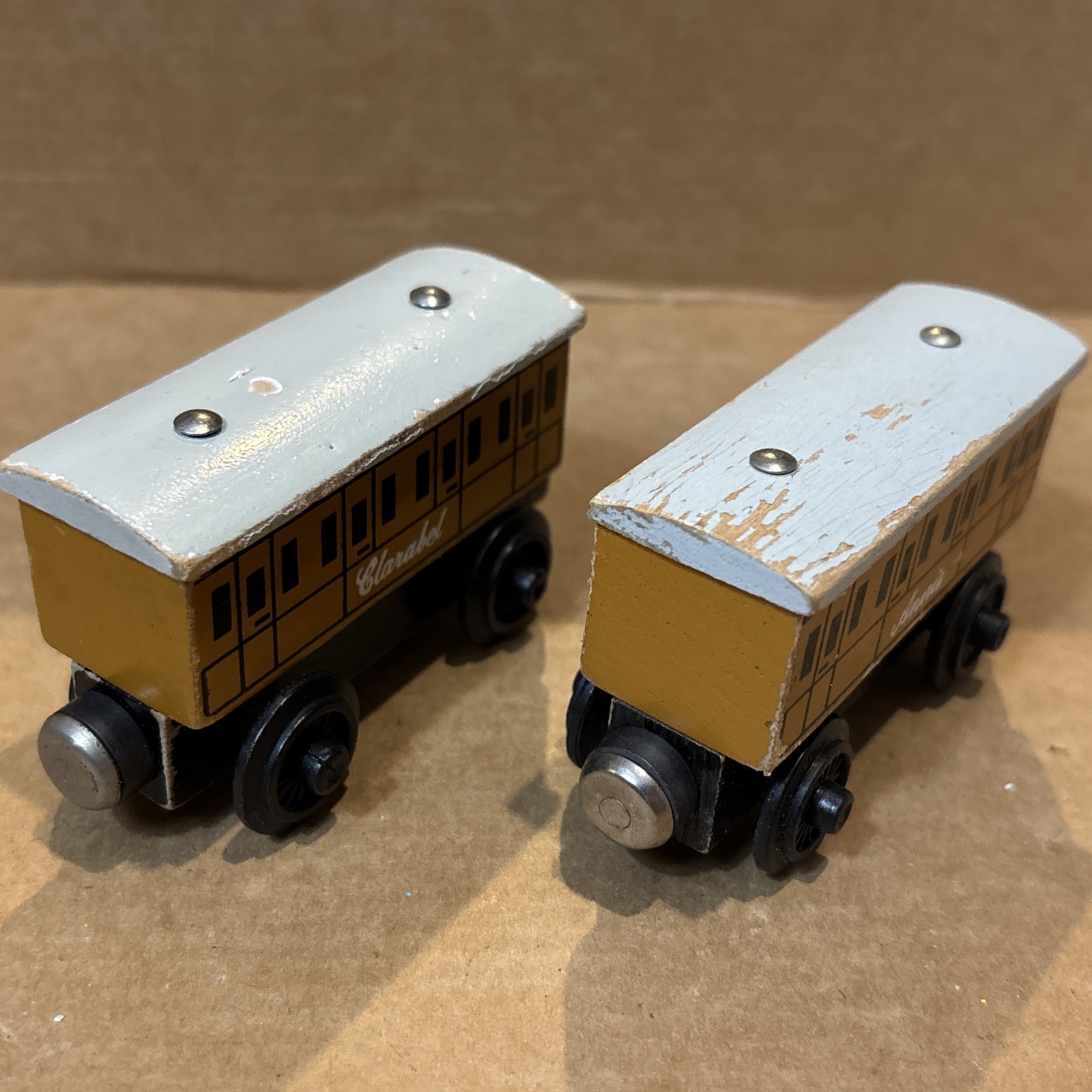 1994 Annie & Clarabel Coaches - Thomas & Friends Wooden Railway Train Tank Flat thumbnail 3
