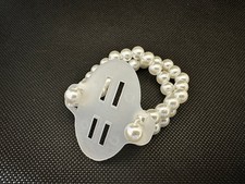 Set of 3 Wrist Corsage Wristlet Band Bracelet Pearls Florist accessories (2527)