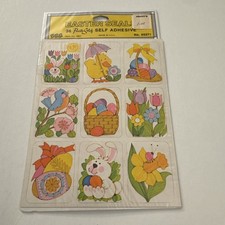 Vintage Eureka Easter Stickers Seals 1 sheet Bunny Flowers Eggs Chick LX9