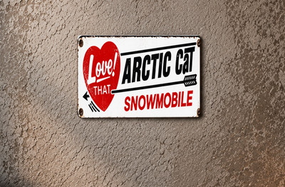 vintage garage decor Aluminum Metal Sign retro Love That Arctic Cat Snowmobile