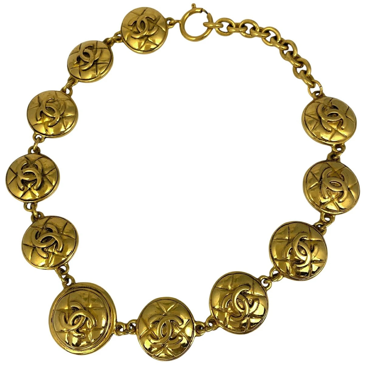 Collana CHANEL Coco Mark Girocollo Logo Cc Gp Oro Donna Usata