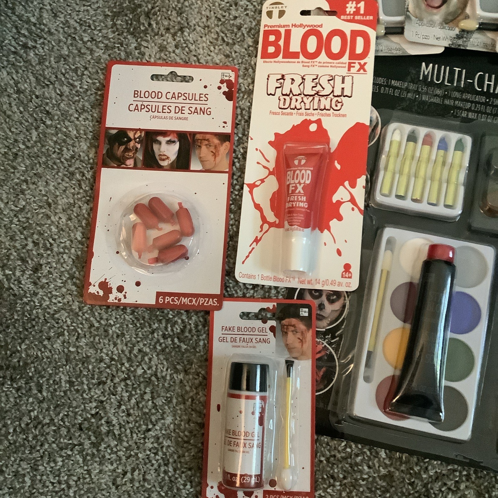 Makeup Kit Lot Fancy Dress Up Halloween Adult Costume and Blood