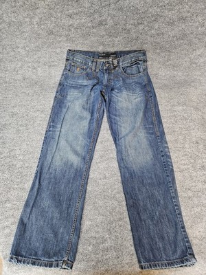 Rocawear Original Fit Embroidered Jeans Mens 36 X 33 Blue Vintage Whiskers