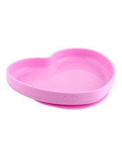 CHICCO PIATTO CUORE VENTOSA SILICONE ROSA