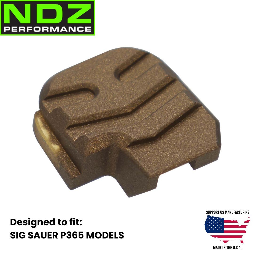 NDZ Sig P365 Rear Slide Plate Brass Aspis Cut Burnt Bronze