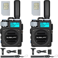 Global-Ptt Walkie Talkies, 2-Pack, Unlimited Range, Clear Audio, Rugged Design