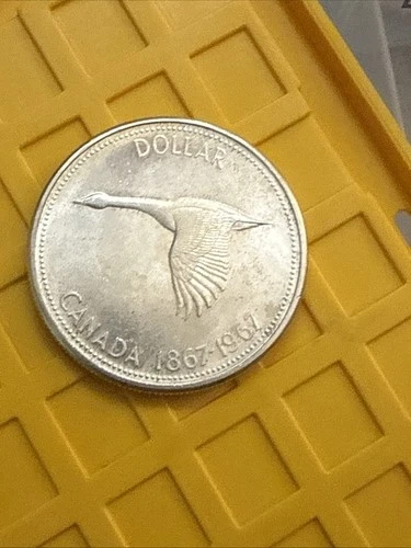 Canada 1967 $1 Silver Centennial Goose Coin KM#70 0.8 Fineness Uncertified E11