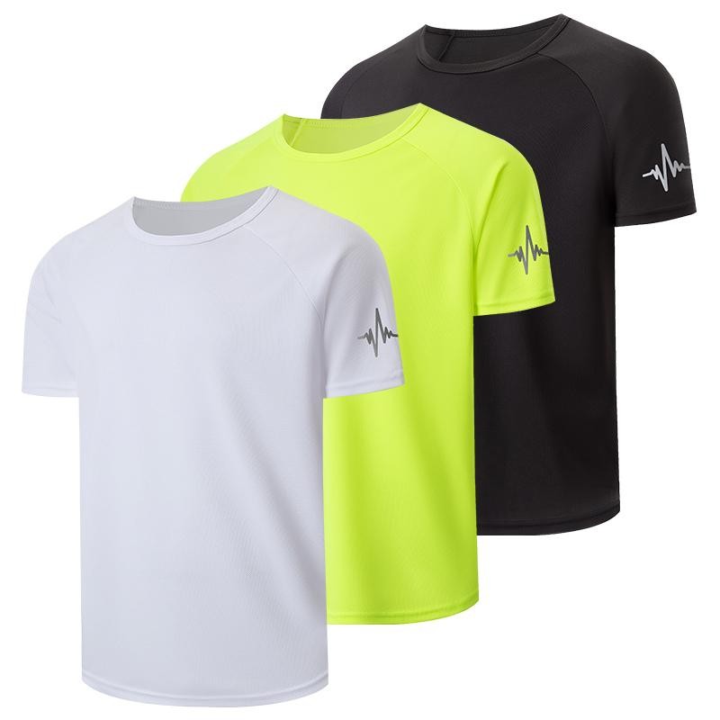 Men's Summer Mequick Dry T-shirt Set Loose Fit Breathable Multi-pack Multicolour image 5
