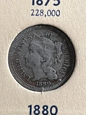 1880 Three Cent Nickel - RARE!!
