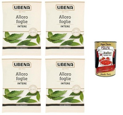 UBENA, Foglie di Alloro Intere Ganze Lorbeerblätter 4x 7g+Polpa 400g