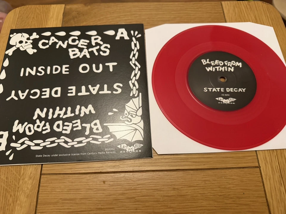 CANCER BATS / BLEED FROM WITHIN Limited Edition RED Vinyl 7" Metal Hardcore - Image 2 of 2