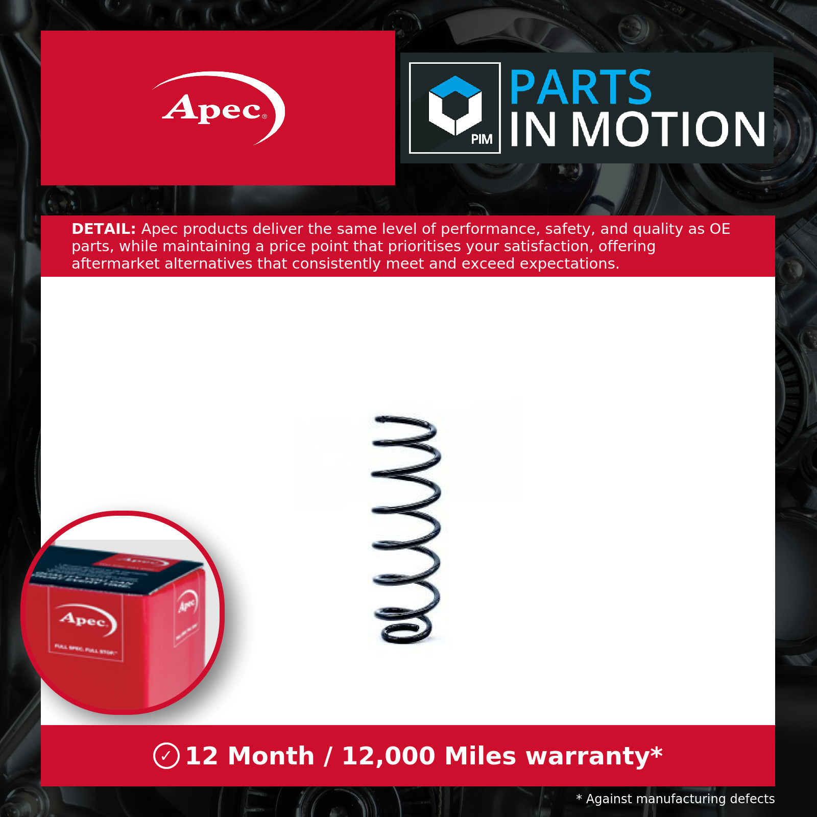 Apec Coil Spring Rear ACS1254 Suspension 550200060R Premium OE Quality Part - Image 3