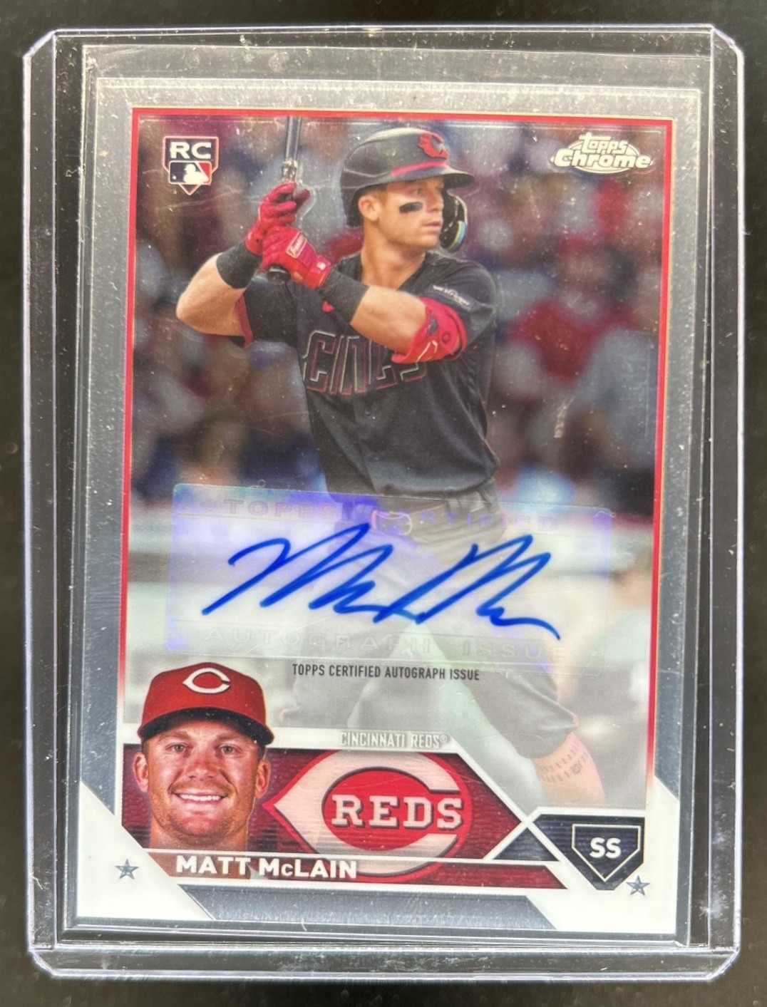 2023 Topps Chrome Update Matt McLain Auto RC Rookie #AC-MMC Reds