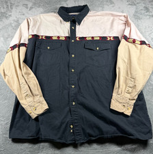 Vtg Wrangler Western Shirt Mens XXL Colorblock Aztec Pearl Snap Cowboy 90s