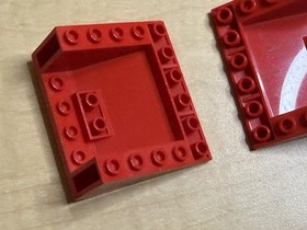 2x Lego #4228 Slope Brick 33 5x6x2  Inverted Red Classic Space 6989 Mega Core