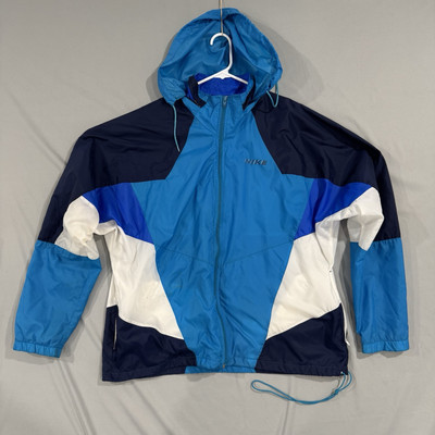 Vintage Nike Jacket Adult Color Block Windbreaker Blue Navy White