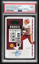 2020 Panini Playoff Variation Green 12/23 Antonio Gibson PSA 9 MINT Auto 09hu