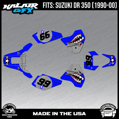Graphics Kit for SUZUKI DR-350 (1990-2000) Predator - Blue