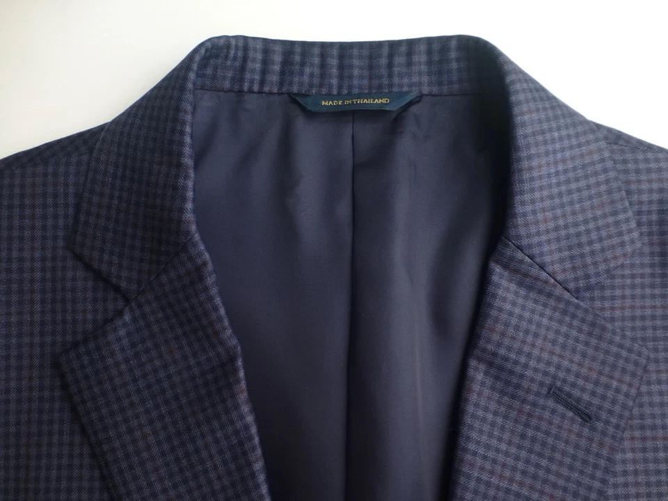 Brooks Brothers Blazer 44L фиолетовый клетку отличном состоянии куртка спортивное пальто - Изображение 3 из 4