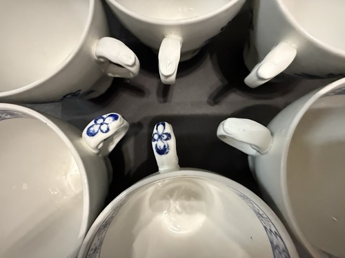 11er Set J & G Meakin Classic weiß blau nordisch Zwiebeltasse & Untertasse & 1 Enoch - Bild 16 von 22