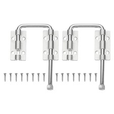 Patio Sliding Door Loop Locks, 2-2/5", Silver 2 Set , U-Shaped Lock Loop Latch