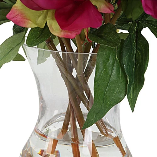 Uttermost Prima Peony Plastic Bouquet with Glass Vase in Pink/Clear - Picture 5 of 5