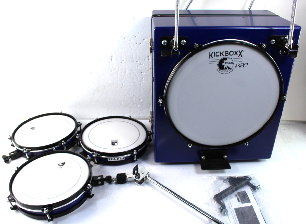 Crack Issue ** Toca KickBoxx Pro Suitcase Drum Set - Cobalt Blue