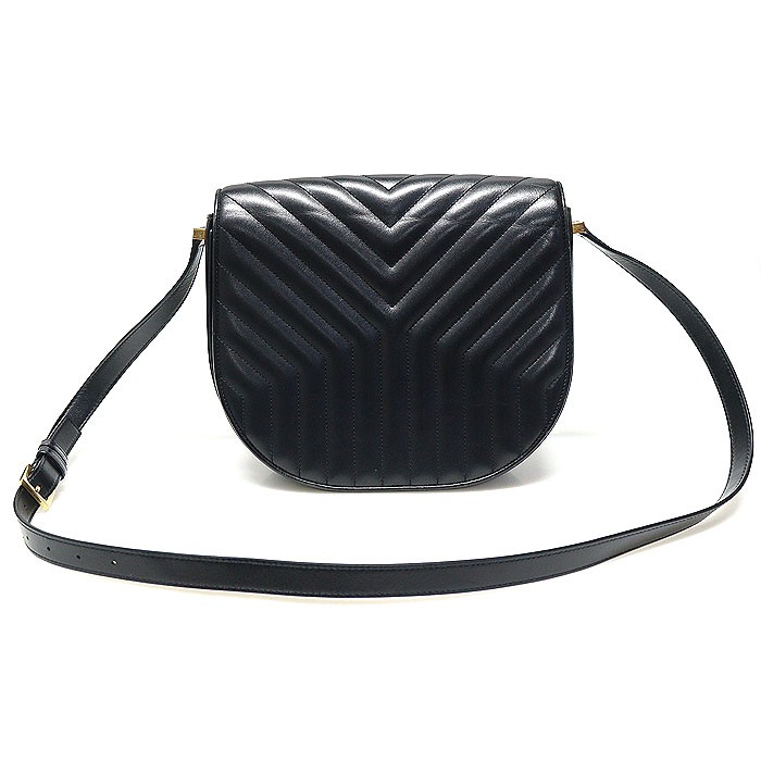 Borsa a tracolla Saint Laurent nera in pelle di vitello trapuntata Joan Satchel 579583