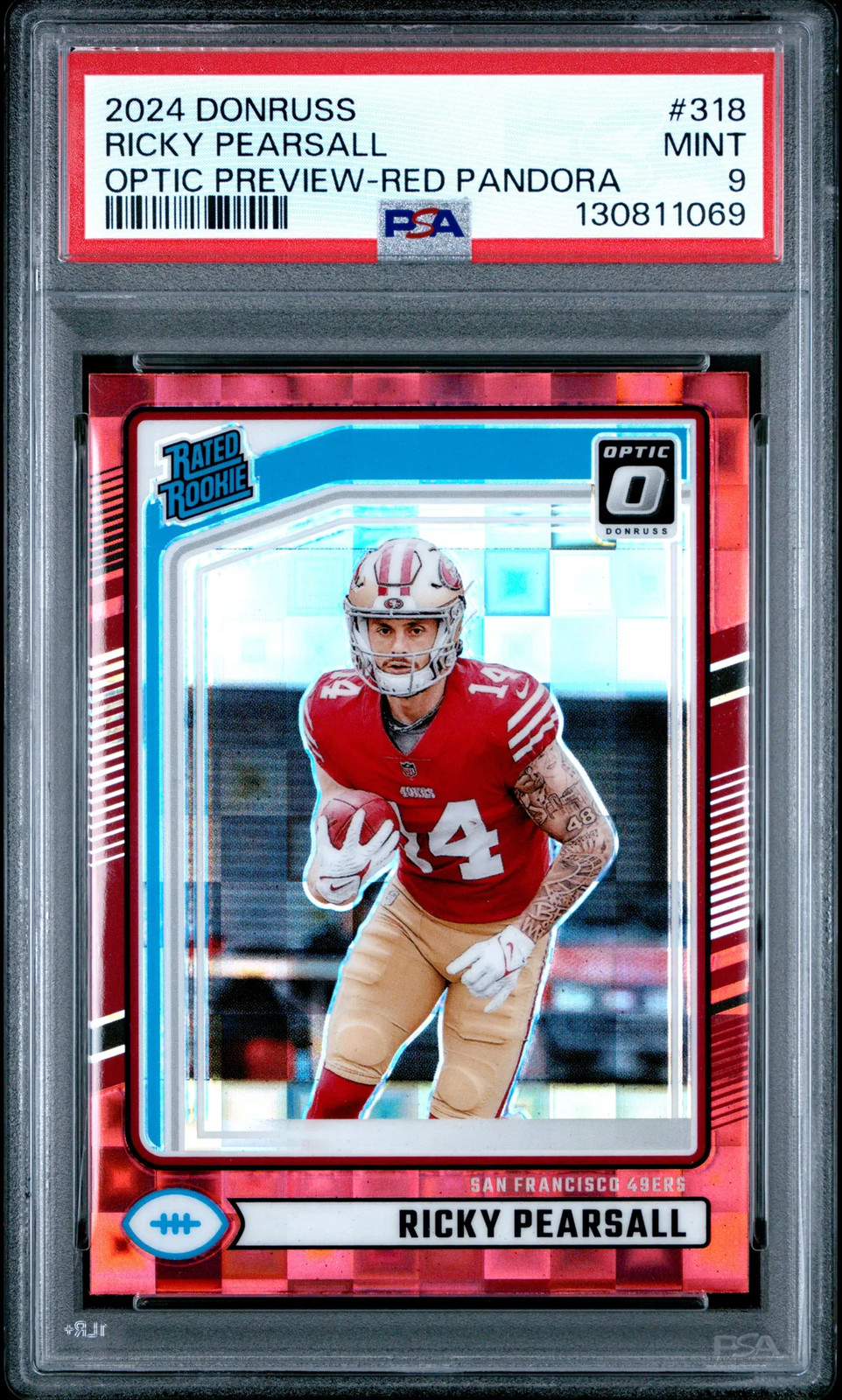 2024 Panini Donruss Ricky Pearsall Optic Preview Red Pandora PSA 9