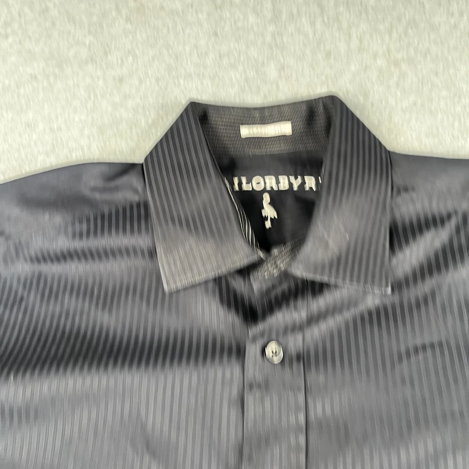 Рубашка Tailorbyrd XL черная в полоску классический крой повседневная на пуговицах с длинным рукавом мужская - Изображение 4 из 4