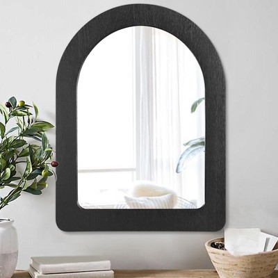 AAZZKANG Spiegel für Wand gewölbt Holzrahmen Spiegel 50L x 40B cm, schwarz 