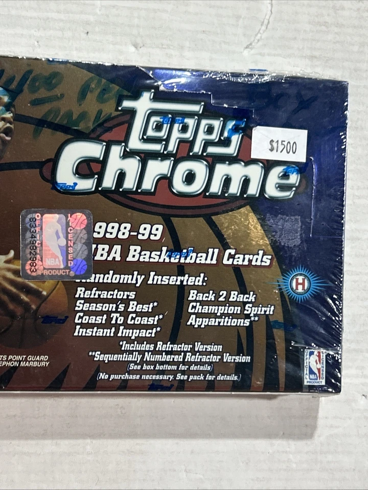 Topps 1998-99 Chrome Basketball Hobby Box 24 Packs Ugly but still sealed new SSP - Image 3 of 4