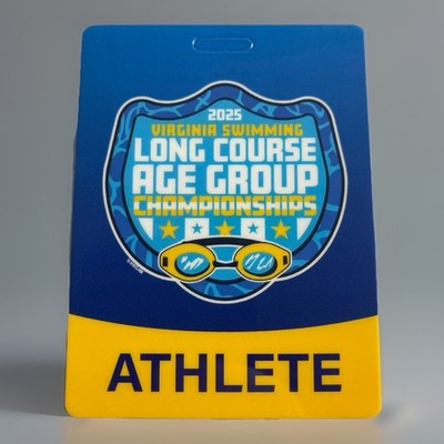 Swim Meet Athlete Credential Bag Tag 2025 Long Course Age Group Champs Virginia
