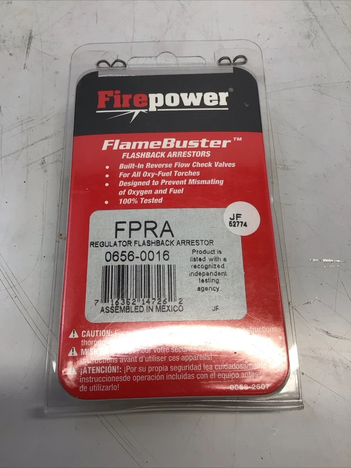 Firepower FlameBuster FPRA Regulator Flashback Arrestor with Check Valves SDS - Image 2 of 4