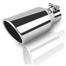 Universal 2.5 Inch Inlet Exhaust Tip, 4" Outlet, 9" Long Silver 2.5X4X9SR
