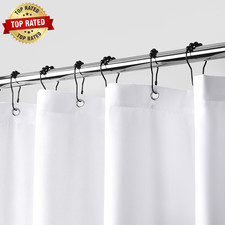 Waterproof Fabric Shower Curtain Liner Soft Cloth Shower Liner with 3 Magnets, M
