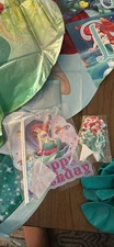 Little Mermaid Party Decoration disney Balloon Backdrop Tablecloth Plate 