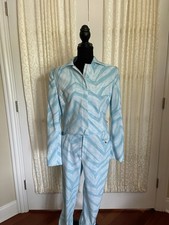 Alberto Makali Vintage Blue Pants Suit Jacket Set Outfit Size 8