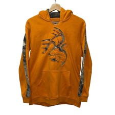 Legendary Whitetails Kids XL Hoodie, Bright Orange w/ Camo Accents  Front Logo