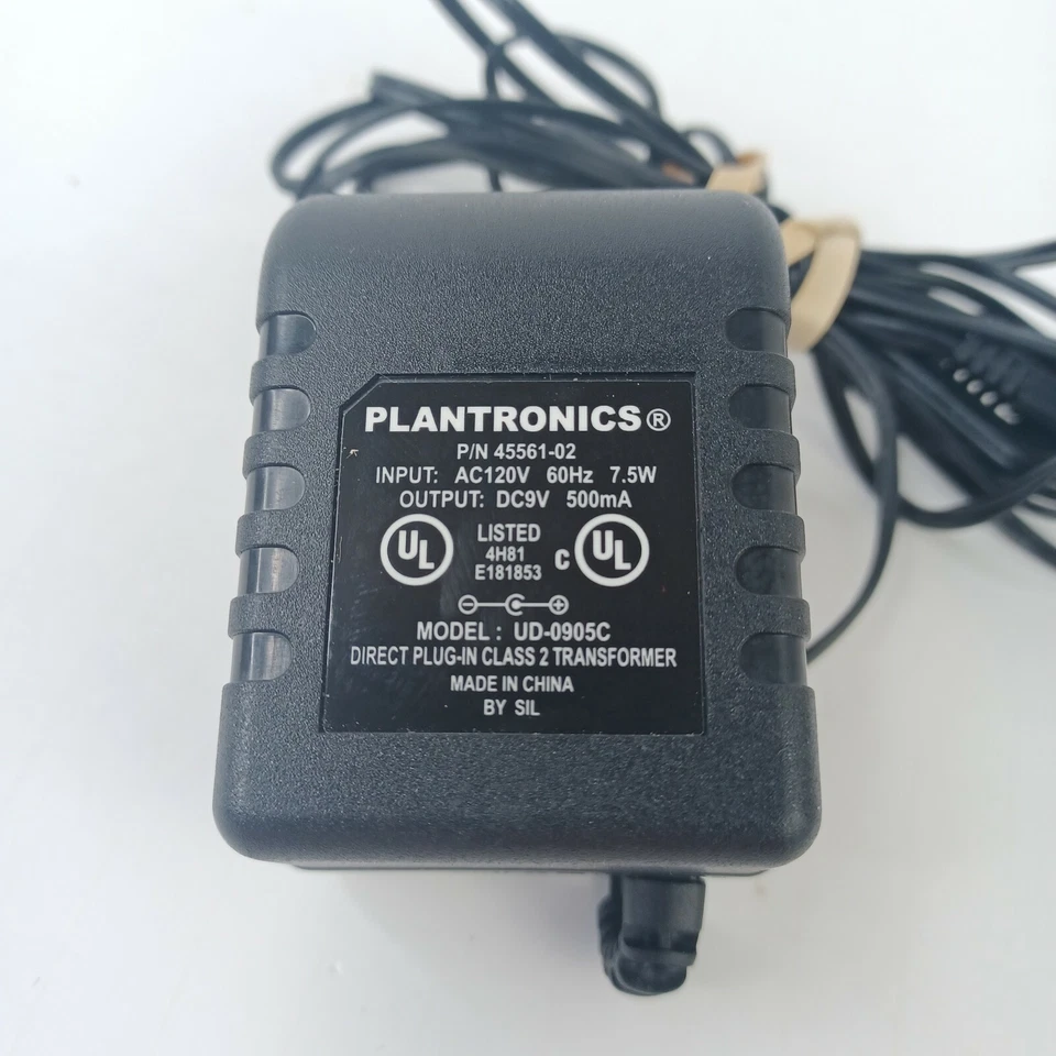 Genuine Plantronics UD-0905C 45561-02 Headset Base Charger Adapter in DC9V 500mA - Image 2 of 4