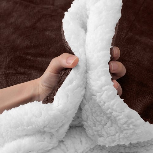 480 GSM Heavy Sherpa Fleece Blanket Soft Warm Sofa Bed Throw Faux Fur Blanket UK - Picture 58 of 132