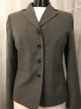 Ann Taylor Loft Women's Blazer Gray Wool Fully Lined 4 Button Size 4