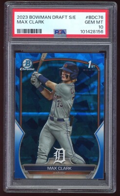 2023 Bowman Chrome Draft Sapphire Max Clark 1st Prospect #BDC-76 PSA 10 GEM MINT