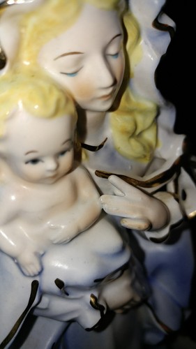 Virgin Mary Jesus Madonna Music box Statue Planter by RELPO SAMSON 1958 Vintage - Picture 12 of 12