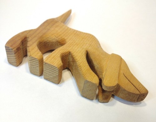 Dog Carved Wood Sculpture 5in Hound Dog Handmade Figurine - Picture 6 of 10