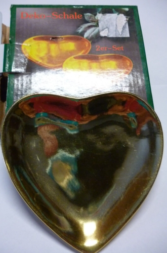 Herz Schale Weihnachten   Farbe: Gold   Größe 12 cm  2'er Set   NEU - Bild 1 von 3