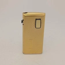 RONSON VARAFLAME ELECTRONIC GOLD PLATED  GAS POCKET LIGHTER  EXCELLENT VINTAGE